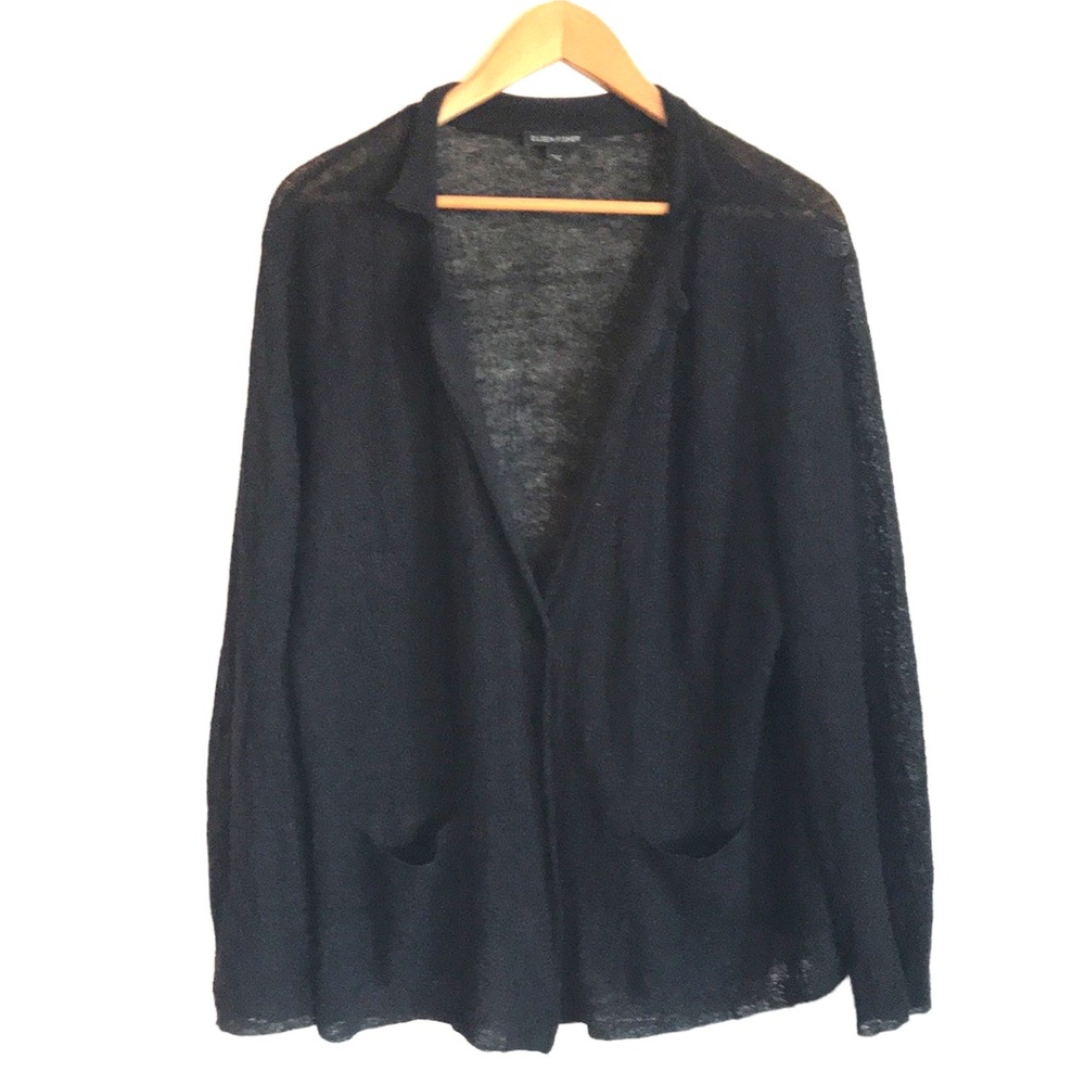 Eileen Fisher - Single Button Loose 
Knit Cardigan - LG